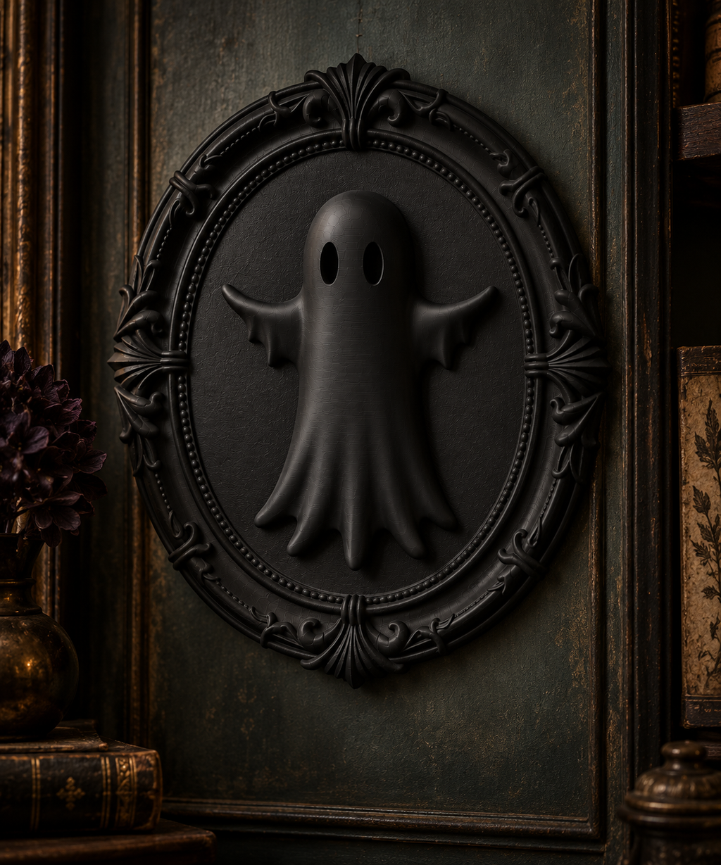 The Pale Wanderer — Ghost Wall Plaque, Gothic Halloween Wall Decor