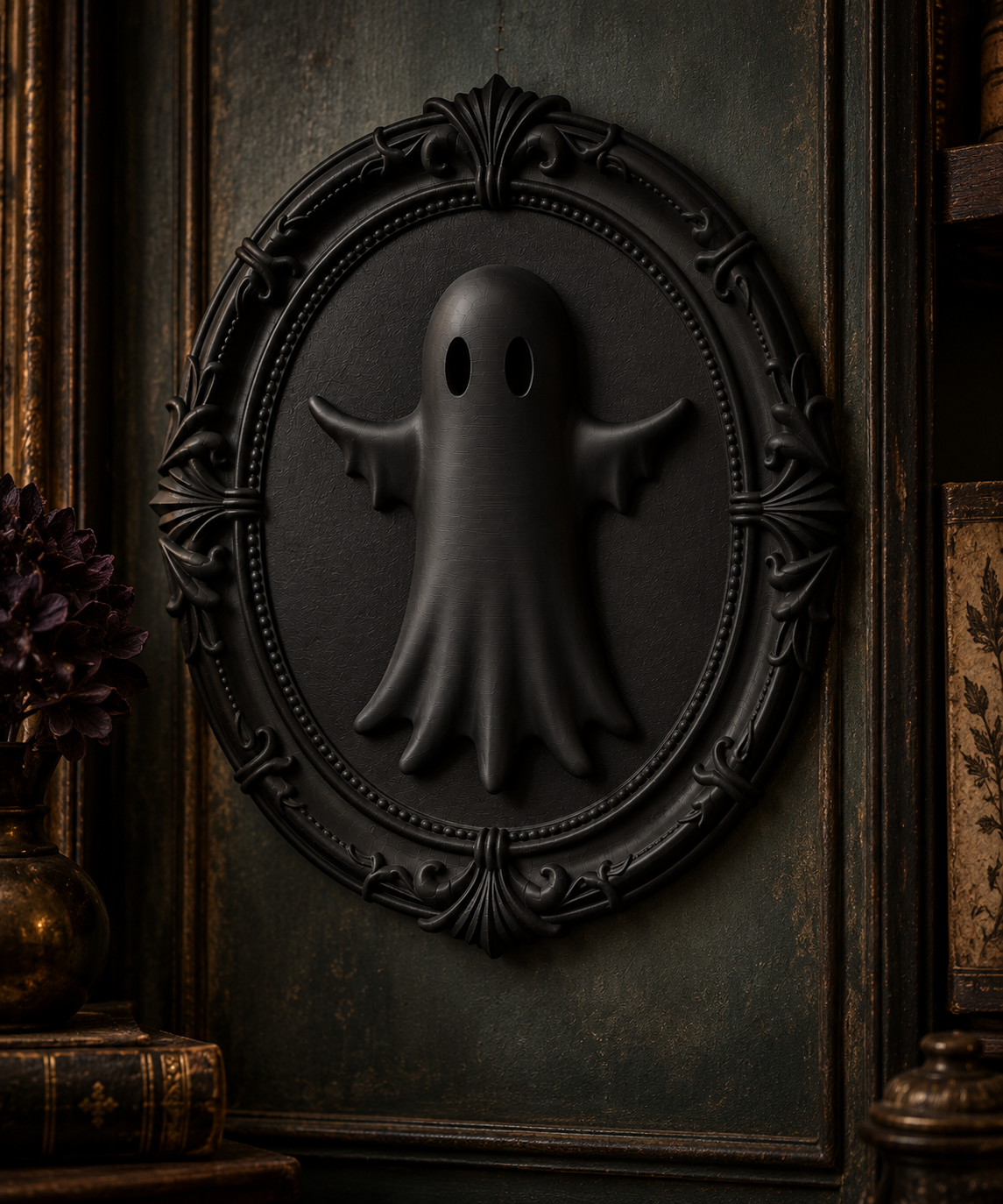 The Pale Wanderer — Ghost Wall Plaque, Gothic Halloween Wall Decor
