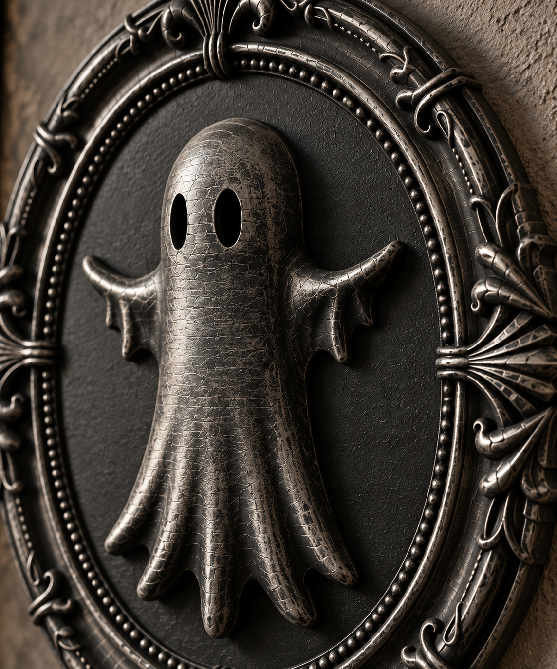 The Pale Wanderer — Ghost Wall Plaque, Gothic Halloween Wall Decor