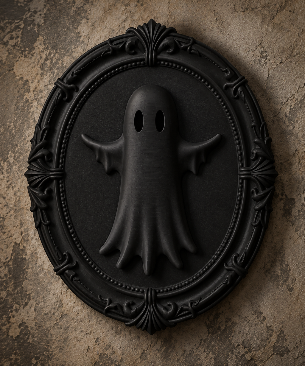 The Pale Wanderer — Ghost Wall Plaque, Gothic Halloween Wall Decor