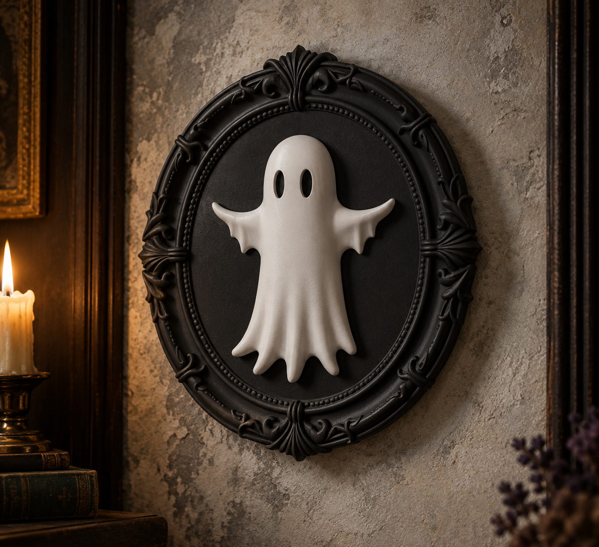 The Pale Wanderer — Ghost Wall Plaque, Gothic Halloween Wall Decor