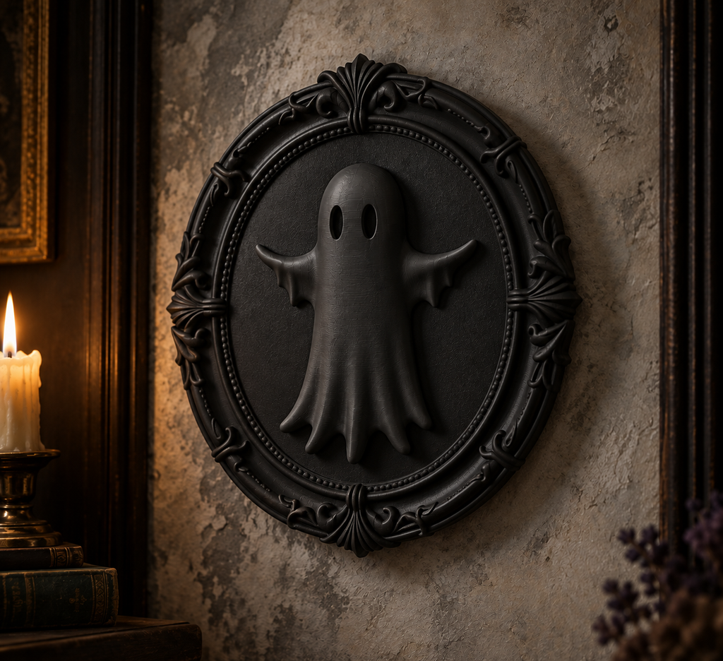 The Pale Wanderer — Ghost Wall Plaque, Gothic Halloween Wall Decor
