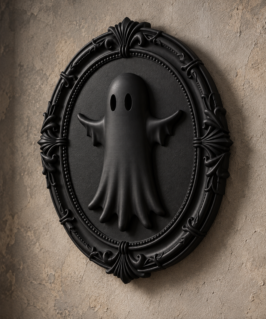 The Pale Wanderer — Ghost Wall Plaque, Gothic Halloween Wall Decor