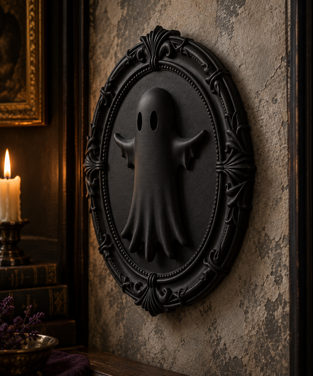 The Pale Wanderer — Ghost Wall Plaque, Gothic Halloween Wall Decor