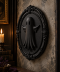 The Pale Wanderer — Ghost Wall Plaque, Gothic Halloween Wall Decor