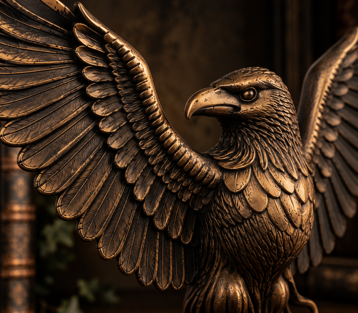 The Perched Omen — Winged Raven Figurine, Gothic Corvid Shelf Decor