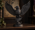 The Perched Omen — Winged Raven Figurine, Gothic Corvid Shelf Decor