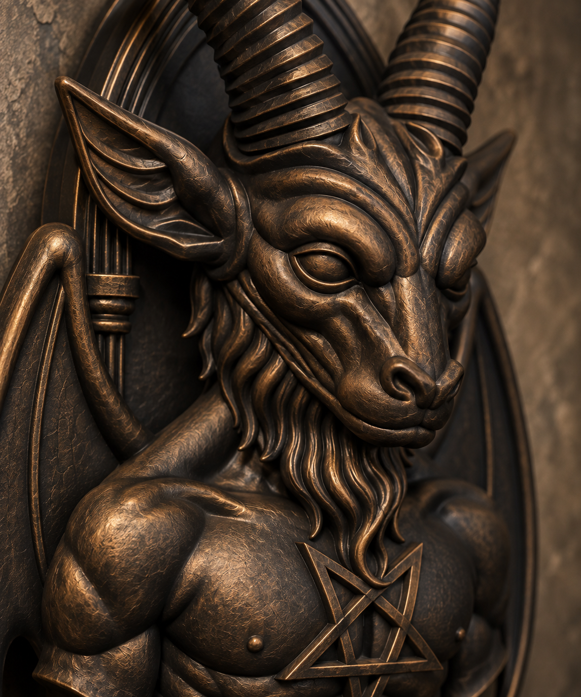 The Horned Sigil — Baphomet Wall Plaque, Gothic Occult Altar Decor