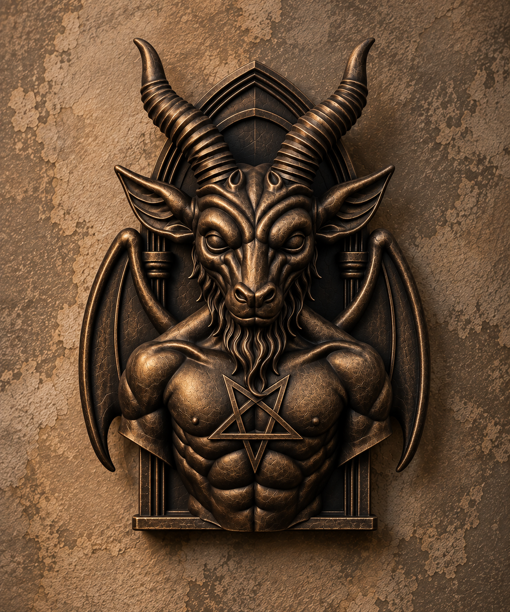 The Horned Sigil — Baphomet Wall Plaque, Gothic Occult Altar Decor