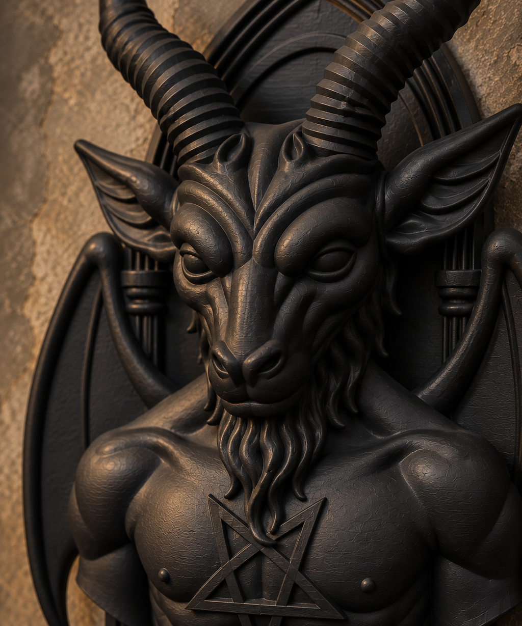 The Horned Sigil — Baphomet Wall Plaque, Gothic Occult Altar Decor