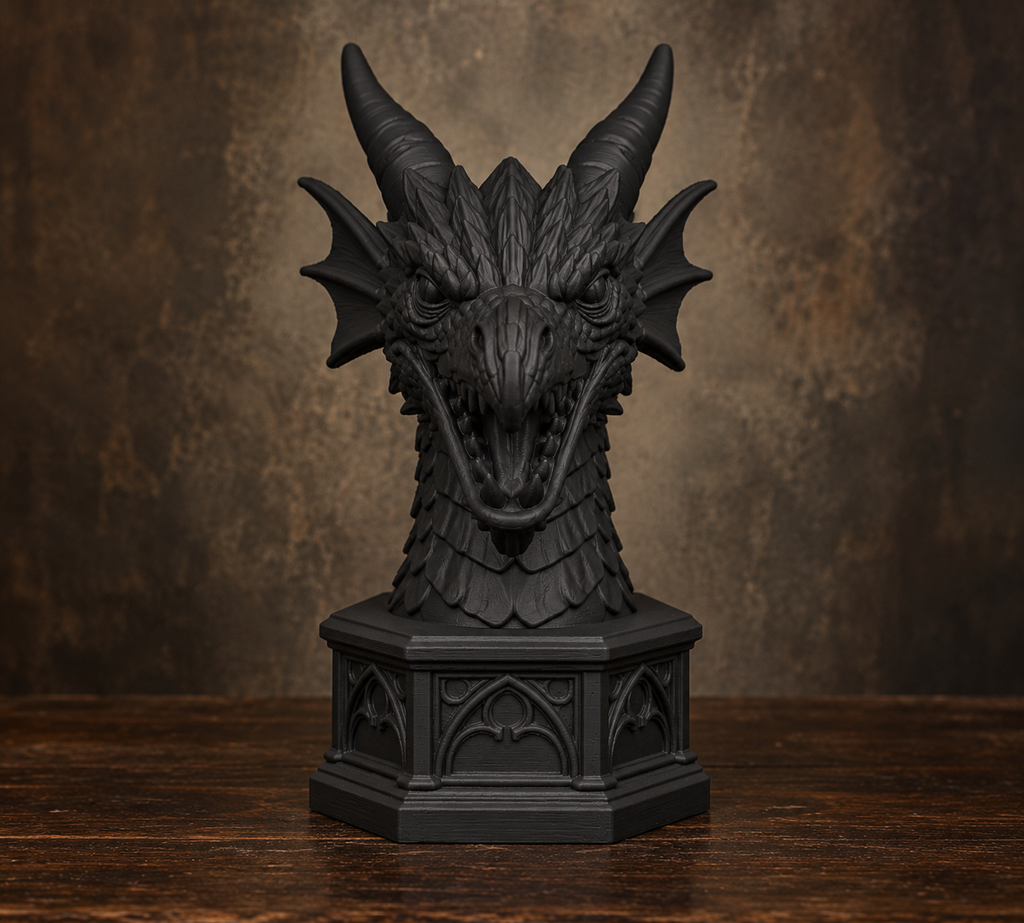 The Rampant Drake — Dragon Cathedral Bookend, Gothic Fantasy Bookshelf Decor