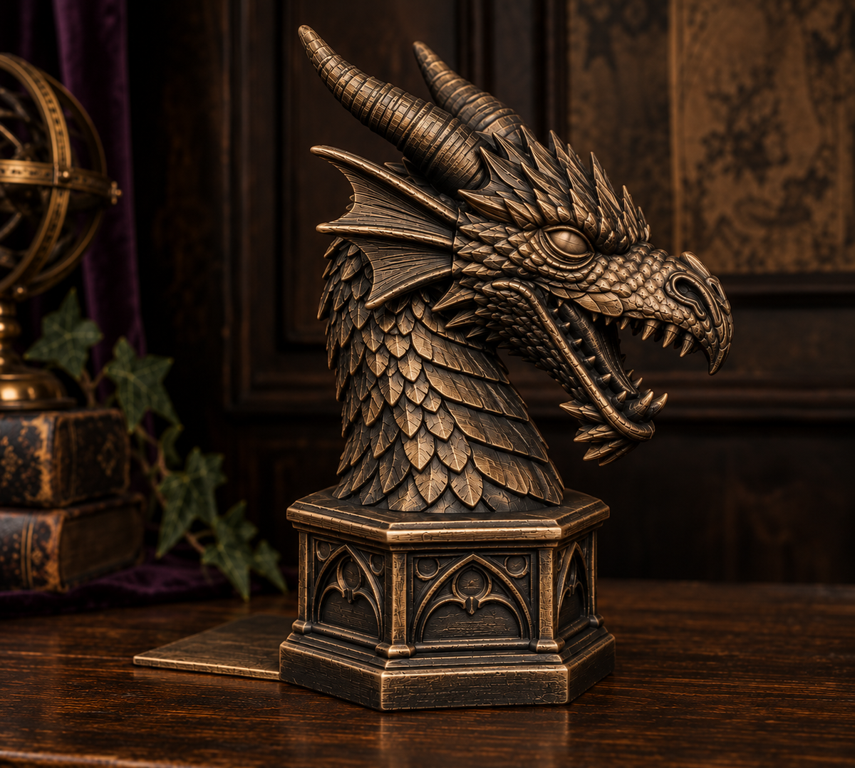 The Rampant Drake — Dragon Cathedral Bookend by Gremlin Relics