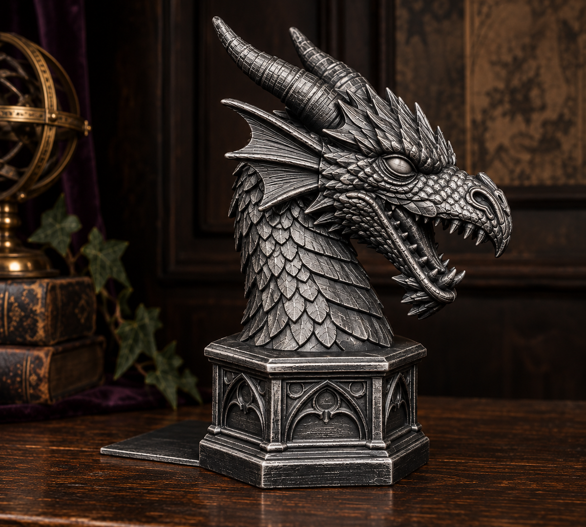 The Rampant Drake — Dragon Cathedral Bookend by Gremlin Relics