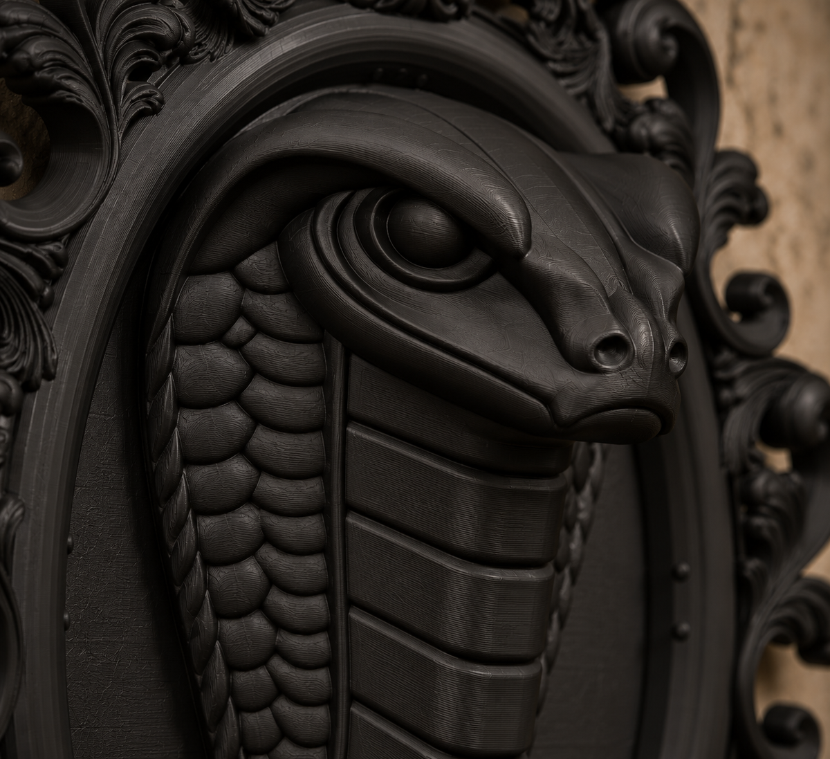 The Serpent's Gate — Gothic Snake Wall Plaque, Dark Fantasy Wall Decor