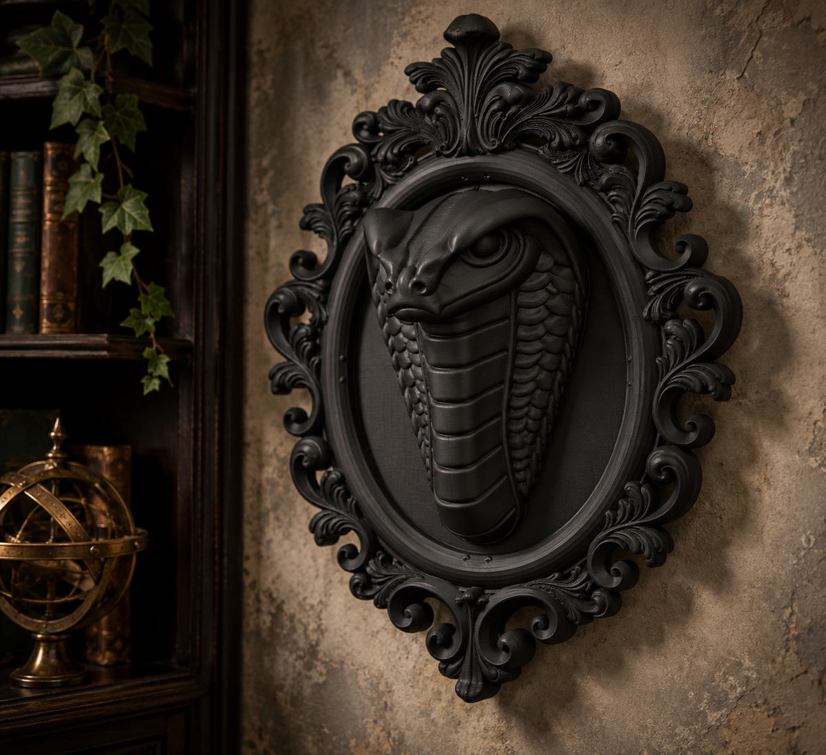 The Serpent's Gate — Gothic Snake Wall Plaque, Dark Fantasy Wall Decor