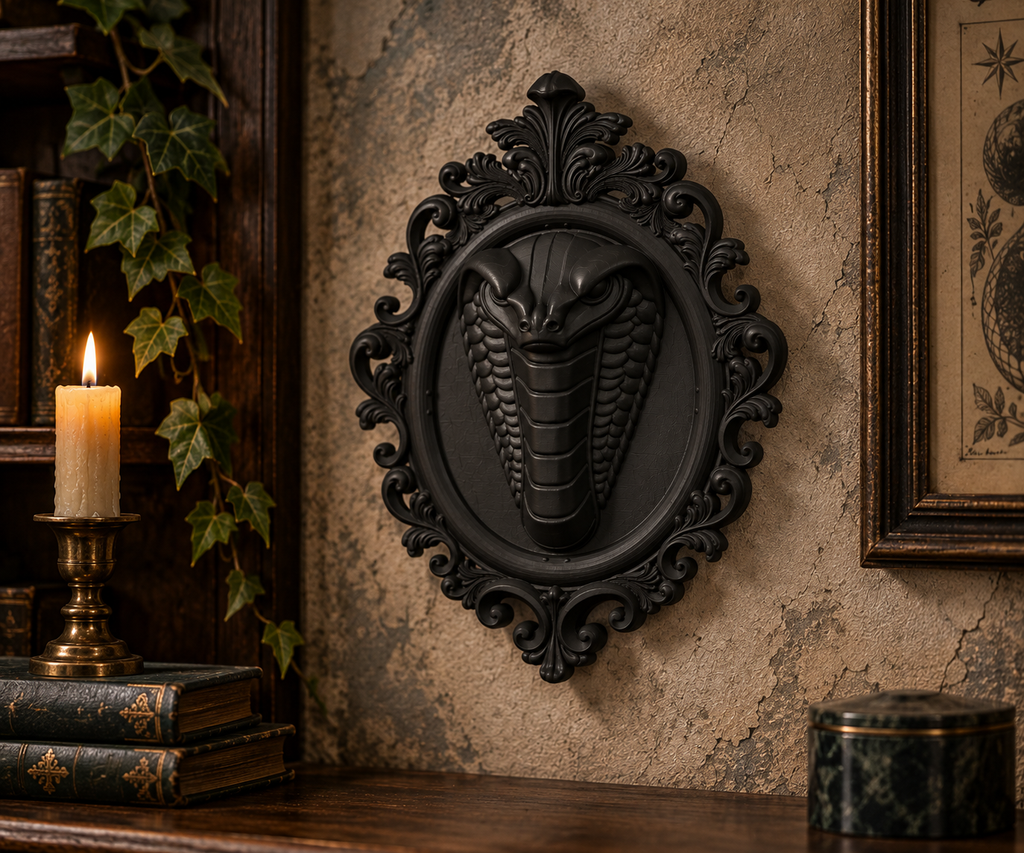 The Serpent's Gate — Gothic Snake Wall Plaque, Dark Fantasy Wall Decor