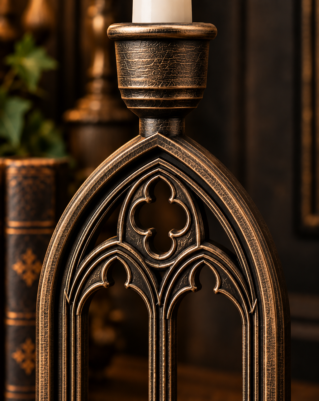 The Vigil Arch — Gothic Cathedral Arch Candle Holder, Gothic Altar Decor