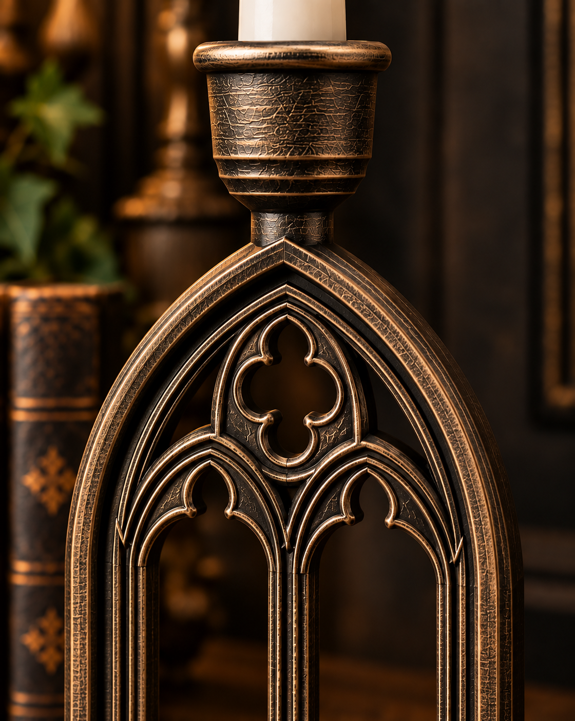 The Vigil Arch — Gothic Cathedral Arch Candle Holder, Gothic Altar Decor