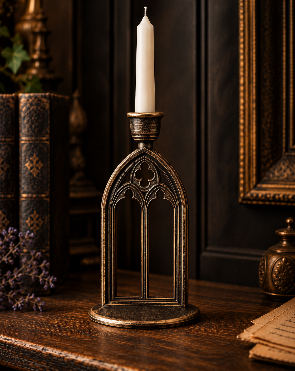 The Vigil Arch — Gothic Cathedral Arch Candle Holder by Gremlin Relics