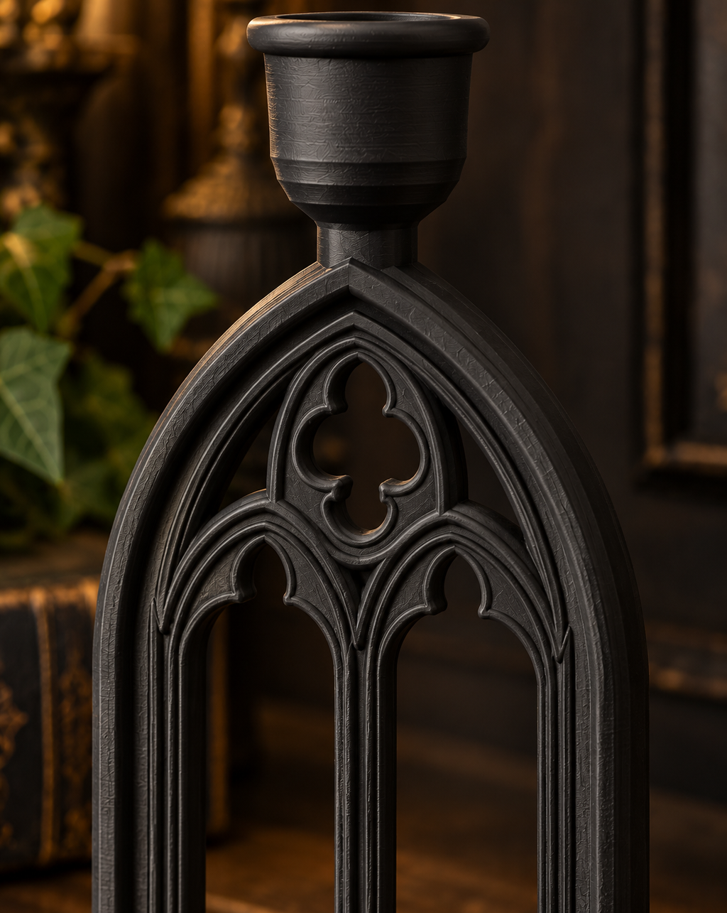 The Vigil Arch — Gothic Cathedral Arch Candle Holder, Gothic Altar Decor