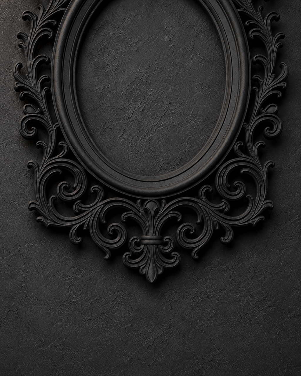 The Vaulted Wing — Oval Bat Photo Frame, Baroque Gothic Wall Frame