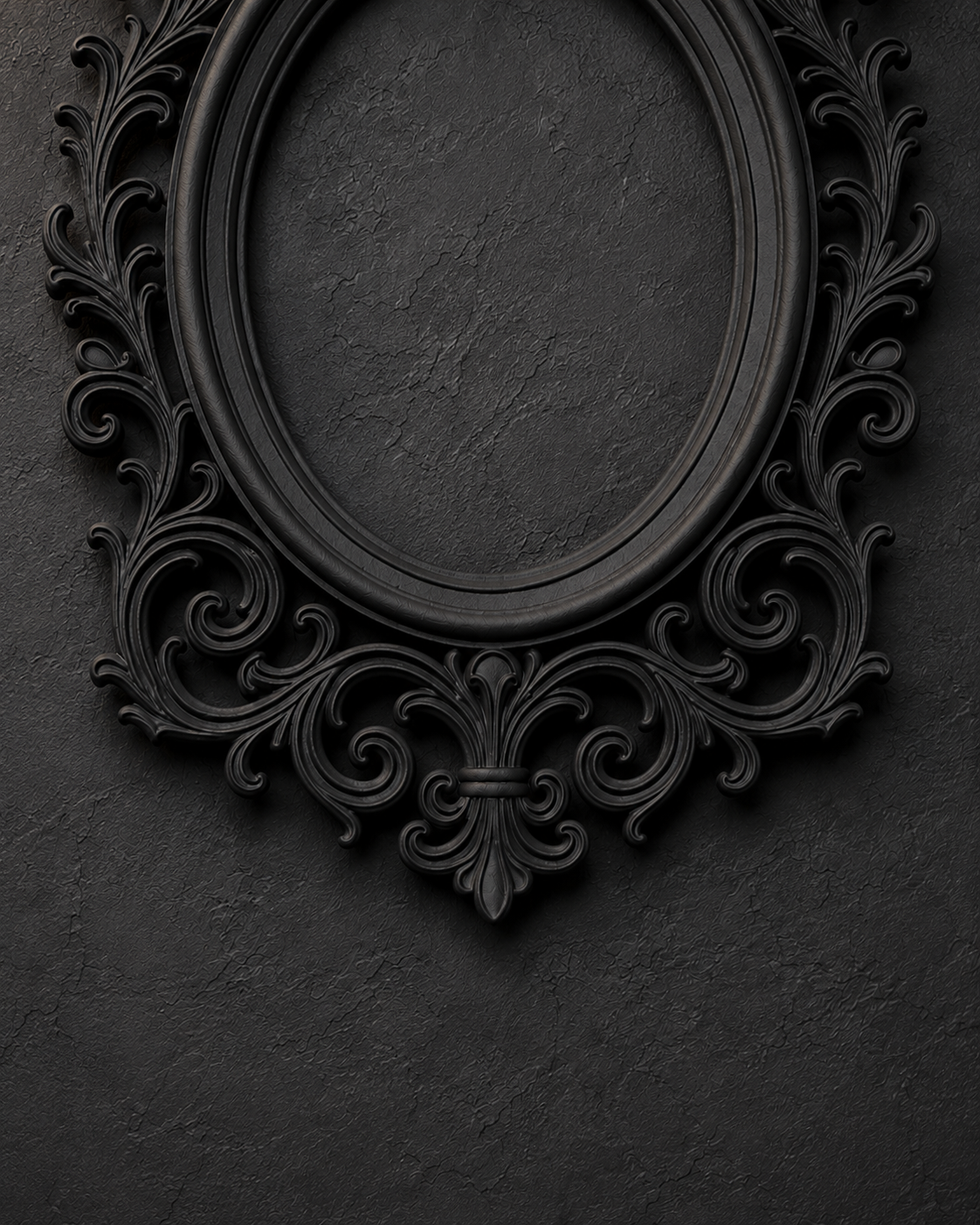 The Vaulted Wing — Oval Bat Photo Frame, Baroque Gothic Wall Frame