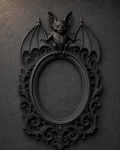 The Vaulted Wing — Oval Bat Photo Frame, Baroque Gothic Wall Frame