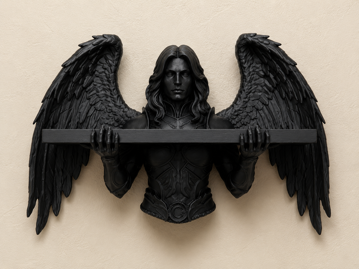 The Fallen Sentinel — Winged Warrior Wall Shelf