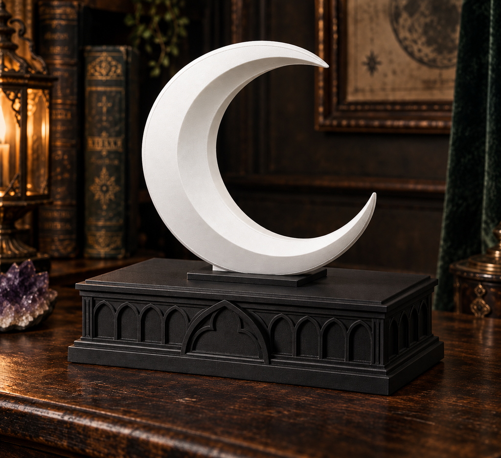 The Waning Casket — Crescent Moon Jewellery Box, Witchy Gothic Trinket Box