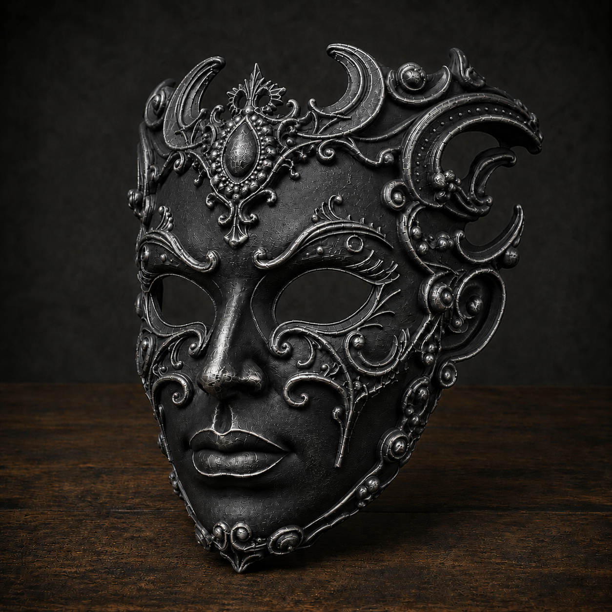 The Baroque Enigma — Venetian Masquerade Mask, Halloween Mask, Hand-Painted