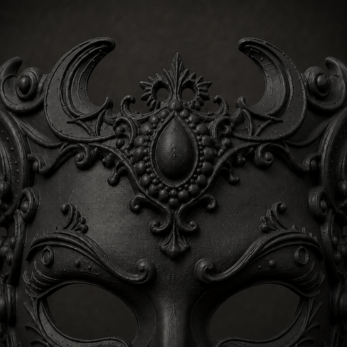 The Baroque Enigma — Venetian Masquerade Mask, Halloween Mask, Hand-Painted