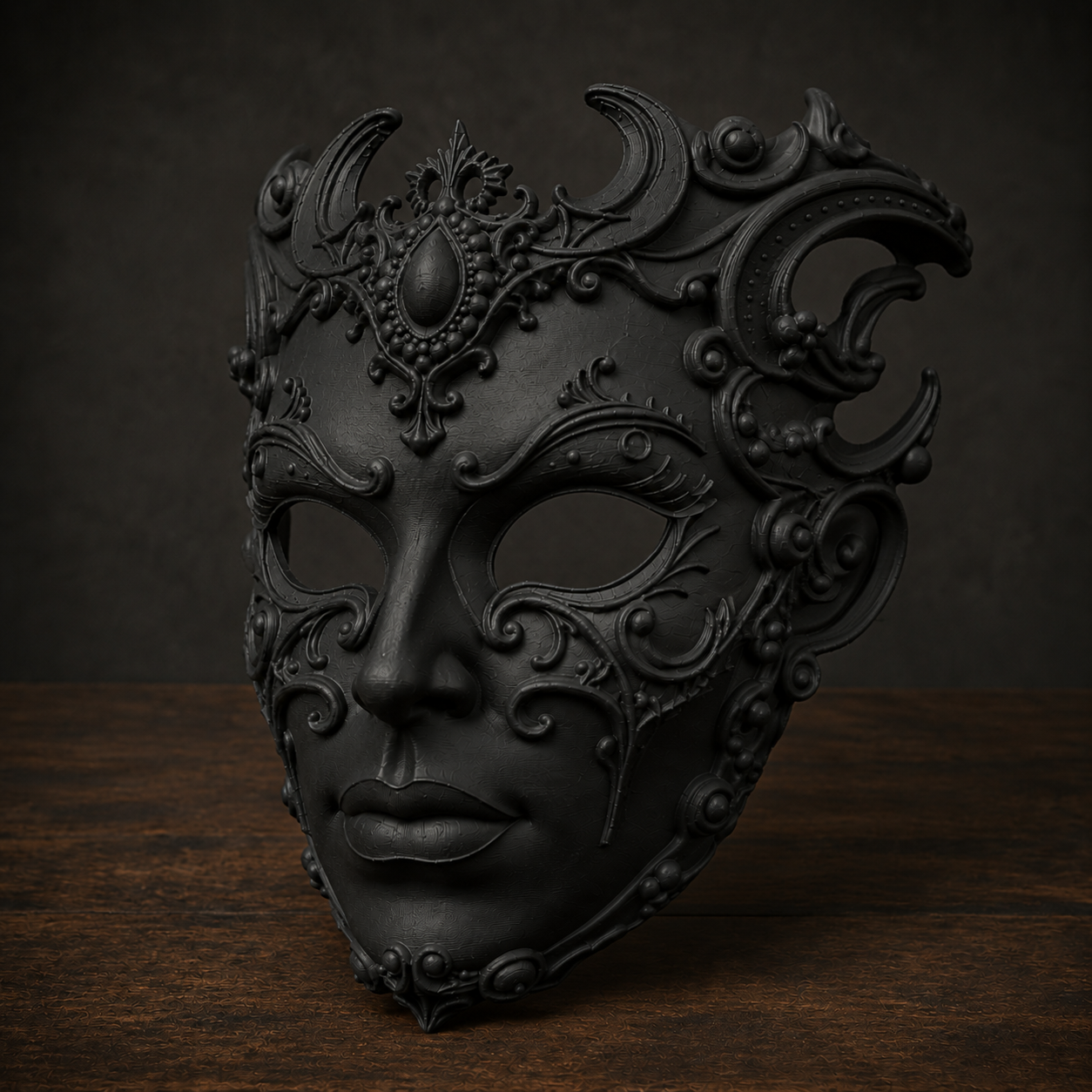 The Baroque Enigma — Venetian Masquerade Mask, Halloween Mask, Hand-Painted