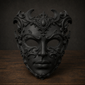 The Baroque Enigma — Venetian Masquerade Mask, Halloween Mask, Hand-Painted