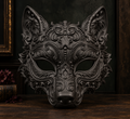 The Sly Regent — Baroque Fox Masquerade Mask, Kitsune Halloween Mask, Hand-Painted
