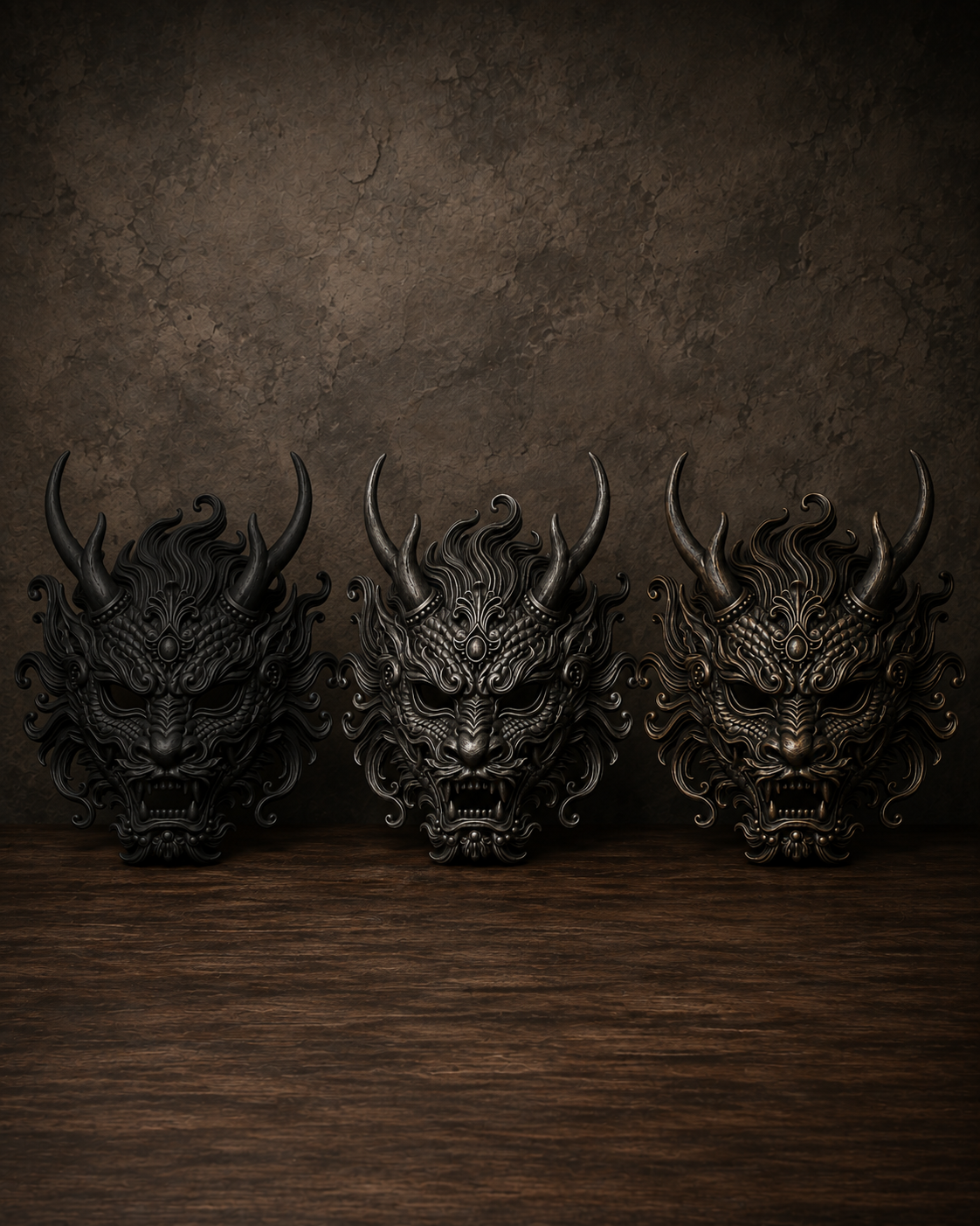 The Imperial Coil — Baroque Dragon Mask, Gothic Masquerade, Hand-Painted