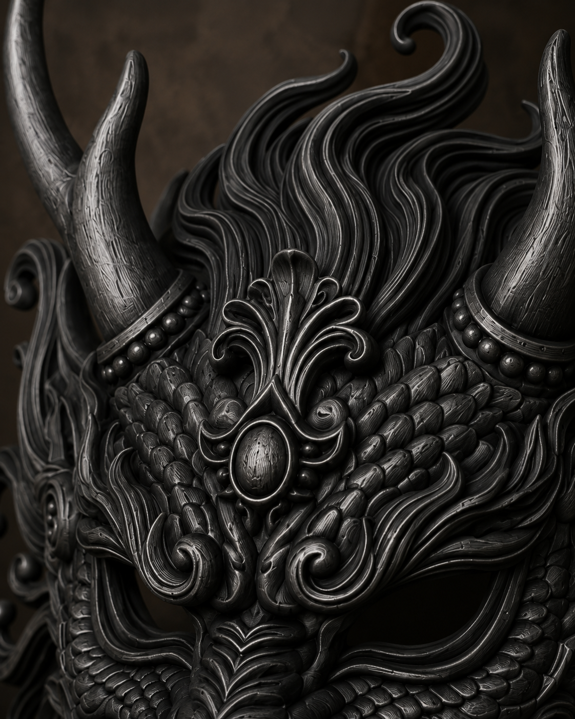 The Imperial Coil — Baroque Dragon Mask, Gothic Masquerade, Hand-Painted
