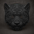 The Midnight Prowler — Baroque Panther Mask, Gothic Masquerade, Hand-Painted