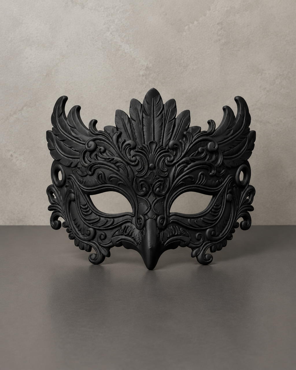 The Night Crown — Baroque Owl Masquerade Mask, Gothic Decor, Hand-Painted