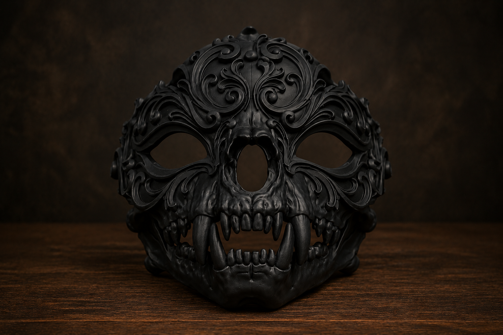 The Chimera's Revel — Beast Masquerade Mask, Halloween Costume, Hand-Painted