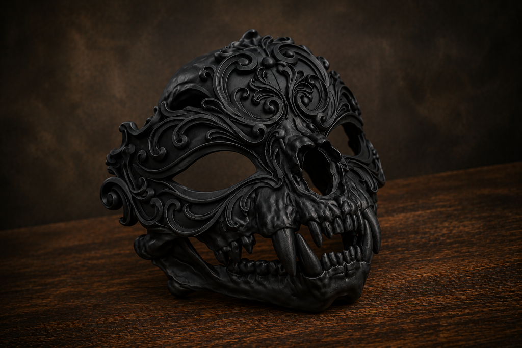 The Chimera's Revel — Beast Masquerade Mask, Halloween Costume, Hand-Painted