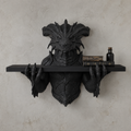 The Abyssal Wyrm — Sea Dragon Wall Shelf, Gothic Crystal Shelf, Hand-Painted