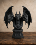The Threefold Wyrm — Three Headed Dragon Statue, Gothic Bust Decor, Hand-Painted