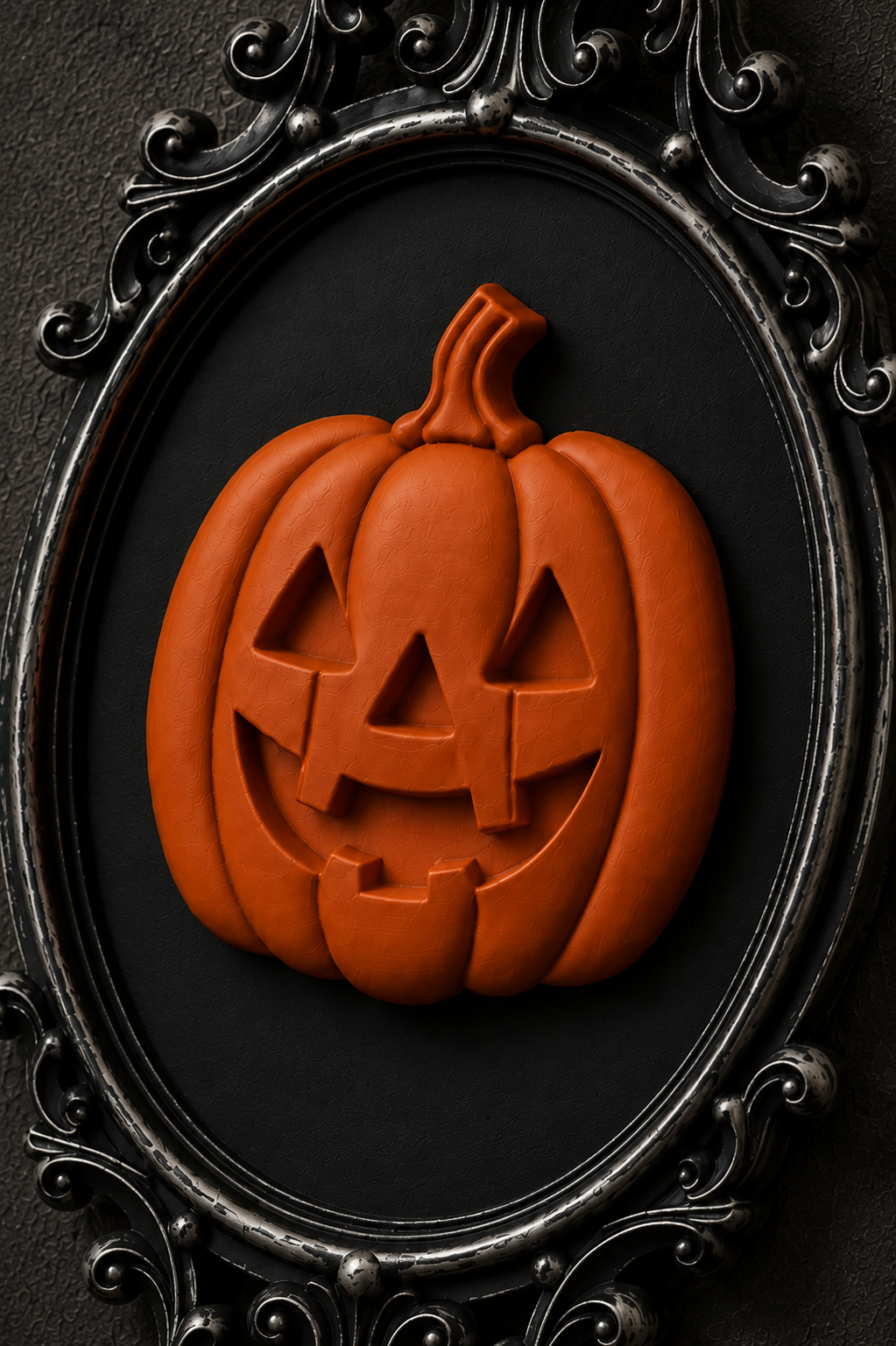 The Lantern Grin — Baroque Pumpkin Wall Plaque, Halloween Wall Plaque