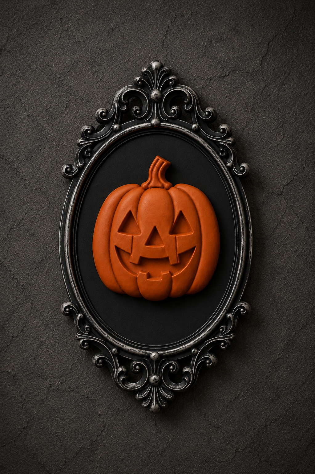 The Lantern Grin — Baroque Pumpkin Wall Plaque, Halloween Wall Plaque
