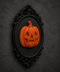 The Lantern Grin — Baroque Pumpkin Wall Plaque, Halloween Wall Plaque