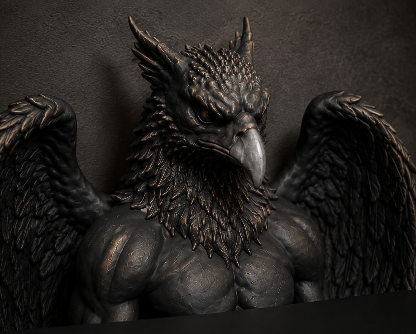 The Skybound Guardian — Hippogriff Wall Shelf, Gothic Crystal Shelf, Hand-Painted