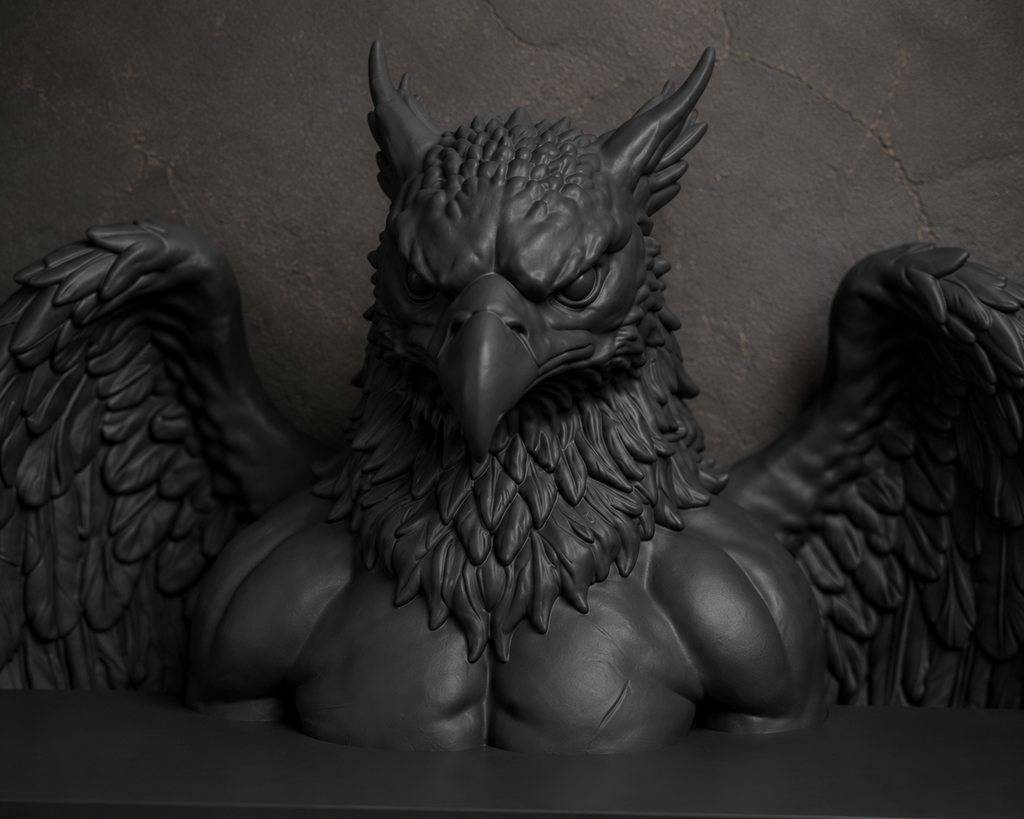 The Skybound Guardian — Hippogriff Wall Shelf, Gothic Crystal Shelf, Hand-Painted