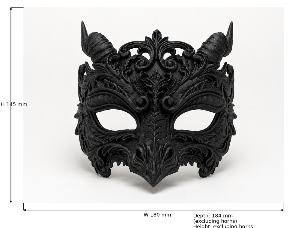 The Dragon's Oath — Dragon Masquerade Mask, Halloween Costume, Hand-Painted