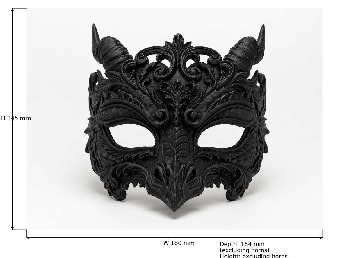 The Dragon's Oath — Dragon Masquerade Mask, Halloween Costume, Hand-Painted