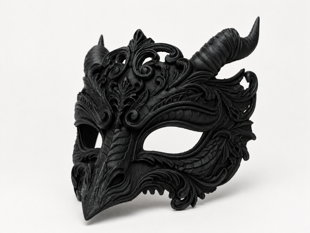 The Dragon's Oath — Dragon Masquerade Mask, Halloween Costume, Hand-Painted